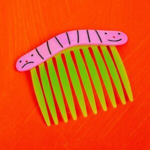 Chunks x Gentle Thrills • Worm Hair Comb • Pink & Green
